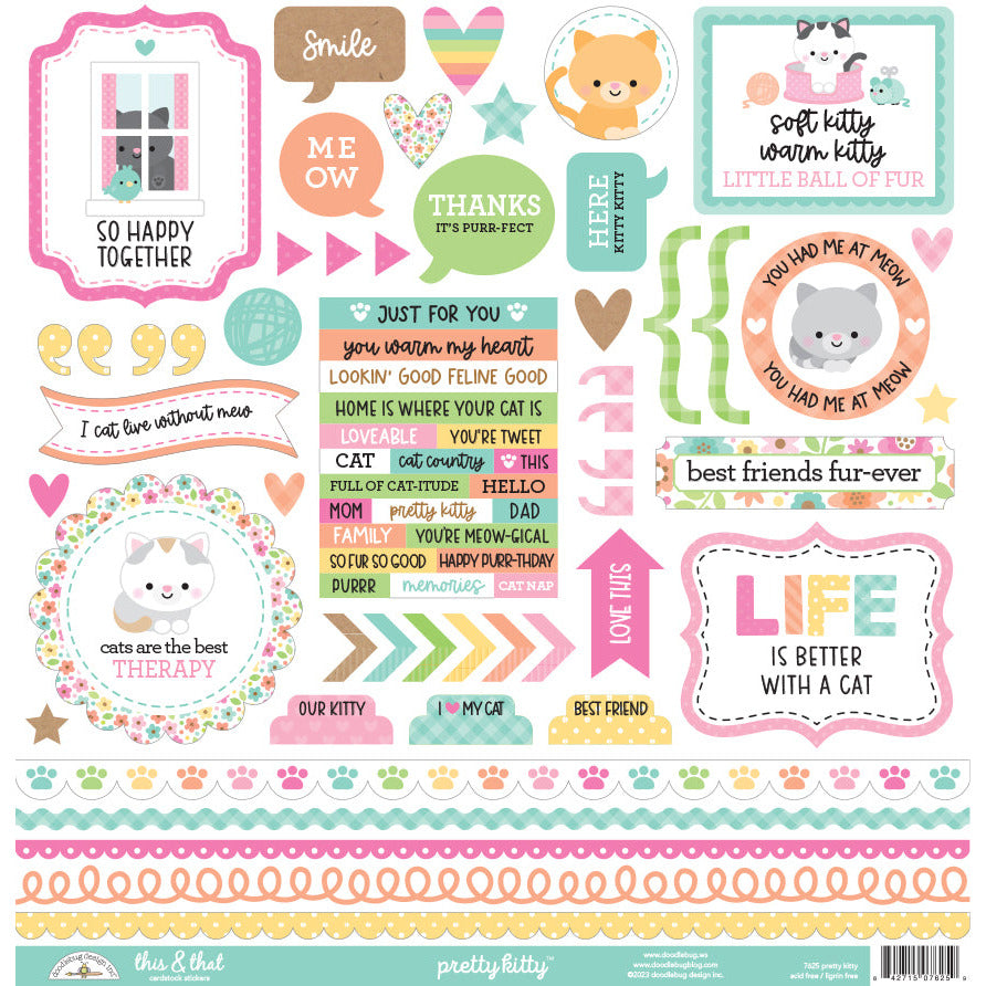 Doodlebug - Pretty Kitty - This & That Stickers / 7625