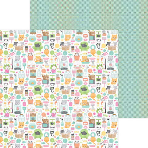 Doodlebug - Pretty Kitty - 12x12 Single Sheets - Pretty Kitty / 7626