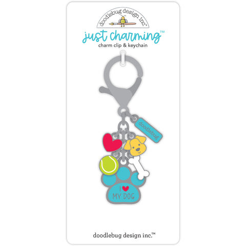 Doodlebug - Doggone Cute - Just Charming Clip & Keychain - I Love My Dog  / 7664