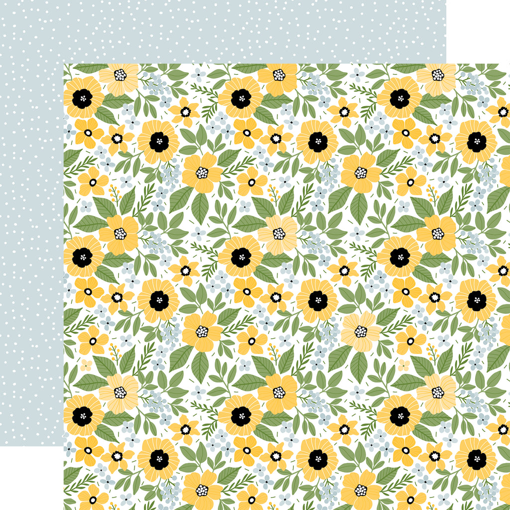 Echo Park - Bee Happy - 12x12 Single Sheet / Happy Floral