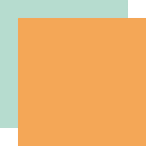 Echo Park - A Birthday Wish Boy - 12x12 Single Sheet - Coordinating Solids - Orange/Teal
