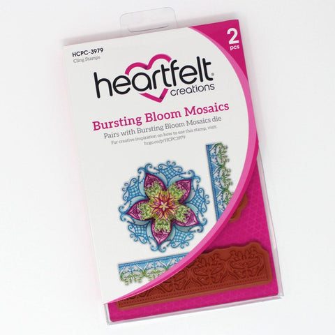 Heartfelt Creations - Elegant Mosaics Collection - Bursting Bloom Mosaics - Cling Stamp Set / 3979**