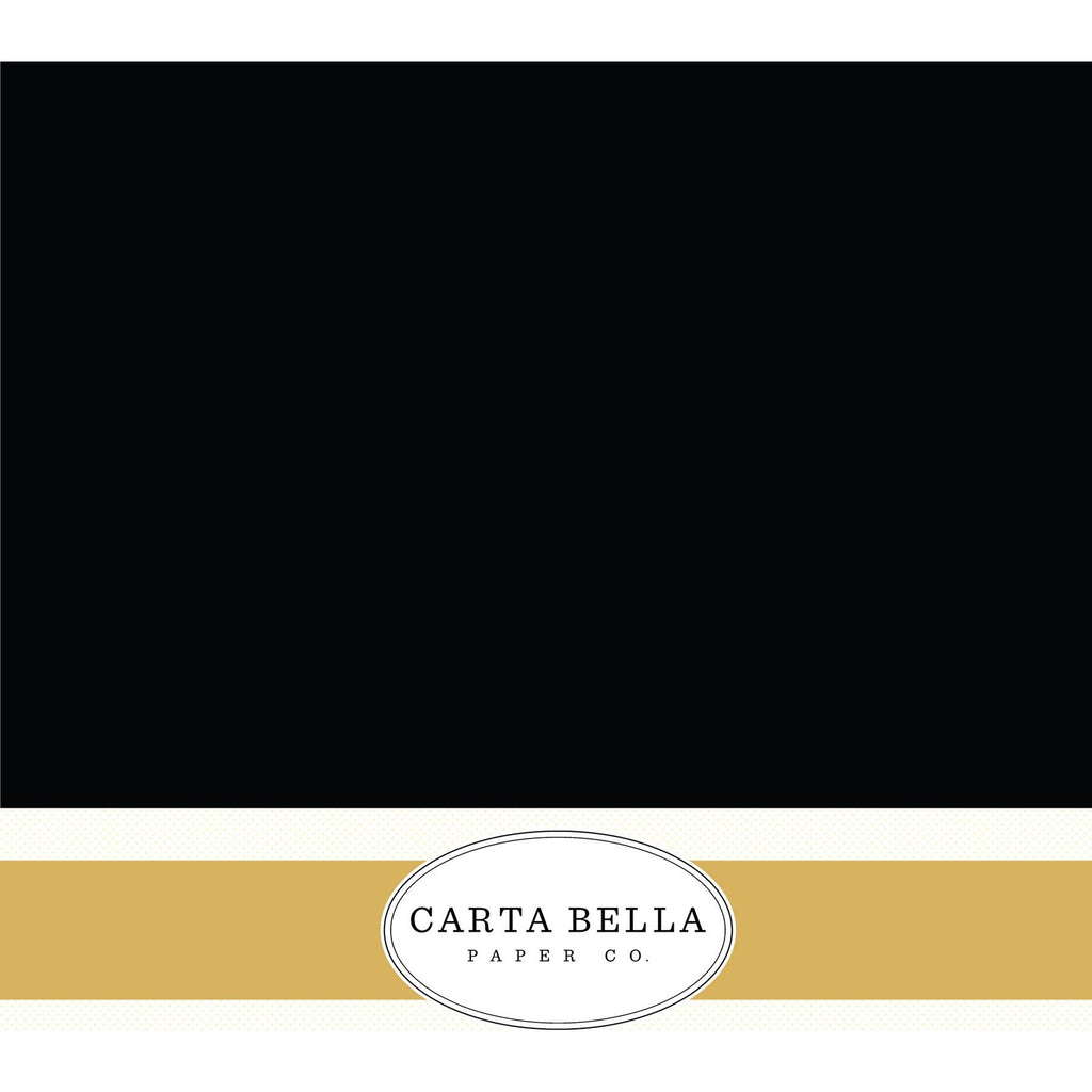 Carta Bella - Shimmer Cardstock 12 x 12 Single Sheets / Jet Black