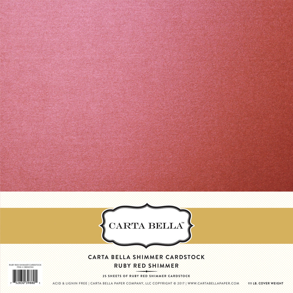 Ruby Red Shimmer Cardstock - Echo Park Paper Co.