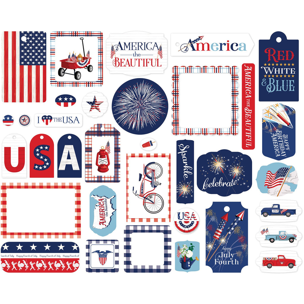 Carta Bella - The Fourth of July - Frames & Tags