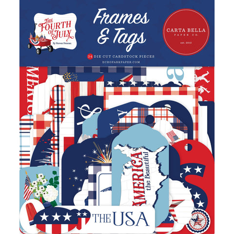 Carta Bella - The Fourth of July - Frames & Tags