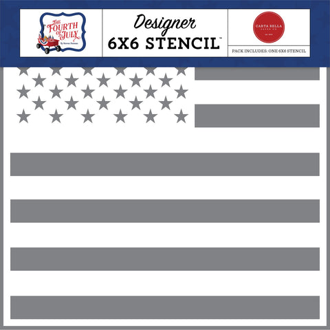 Carta Bella - The Fourth of July - 6x6 Stencil / American Flag