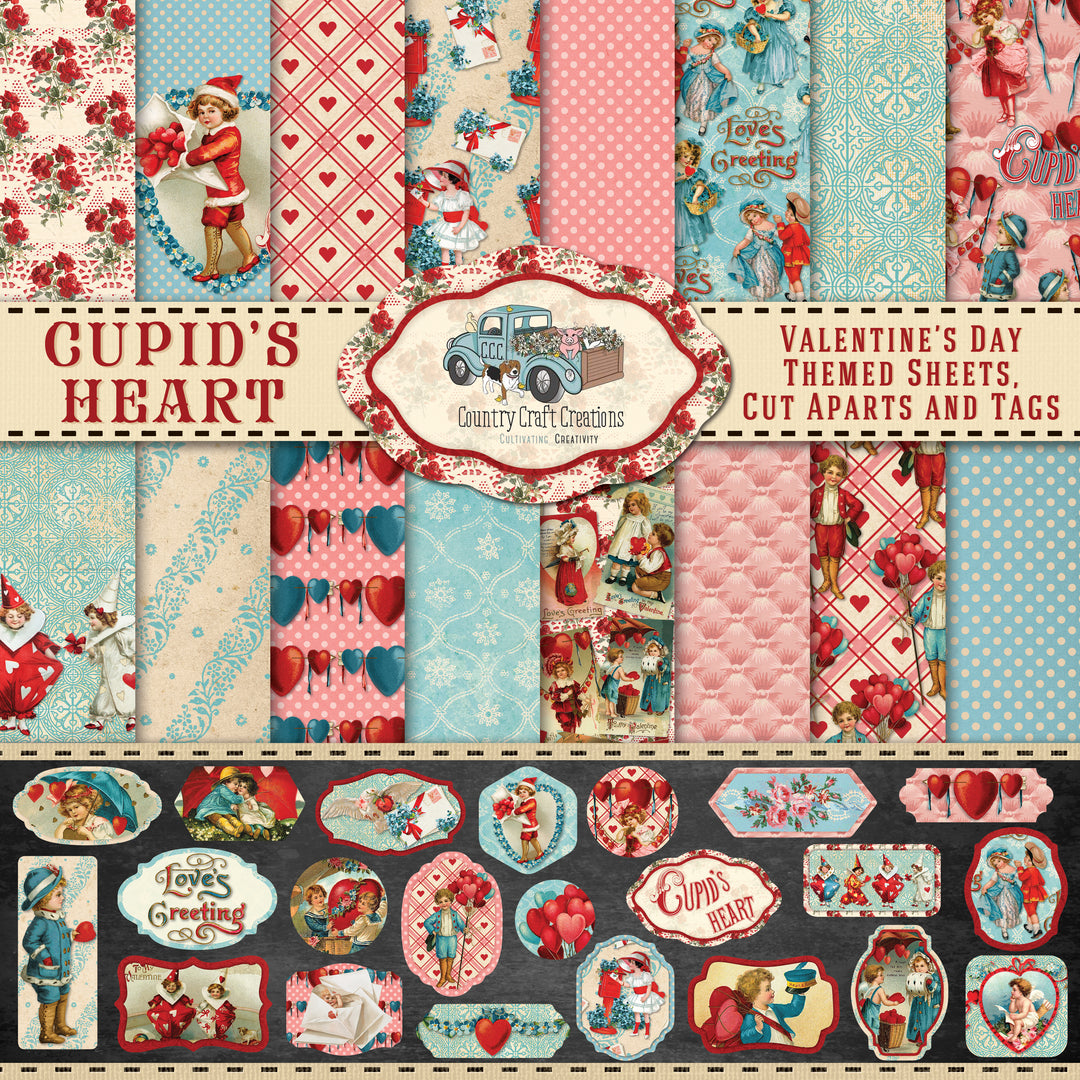 Country Craft Creations - Cupid's Heart - 12x12 - Cotton Bristol