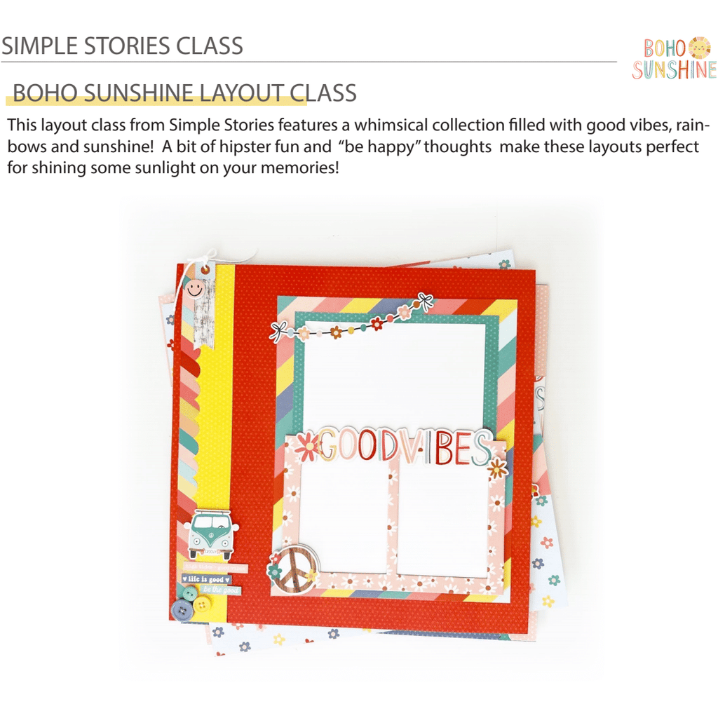 Simple Stories - Class Kit -BoHo Summer Layout  Class