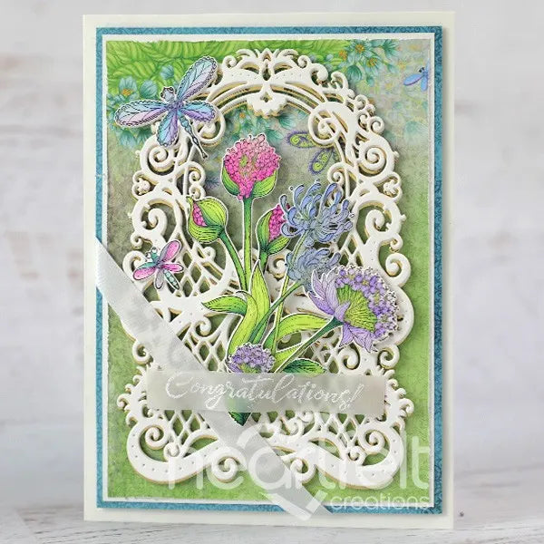 Heartfelt Creations - Decorative Dragonfly Collection - Daydream Florals Cling Stamp Set/3984*