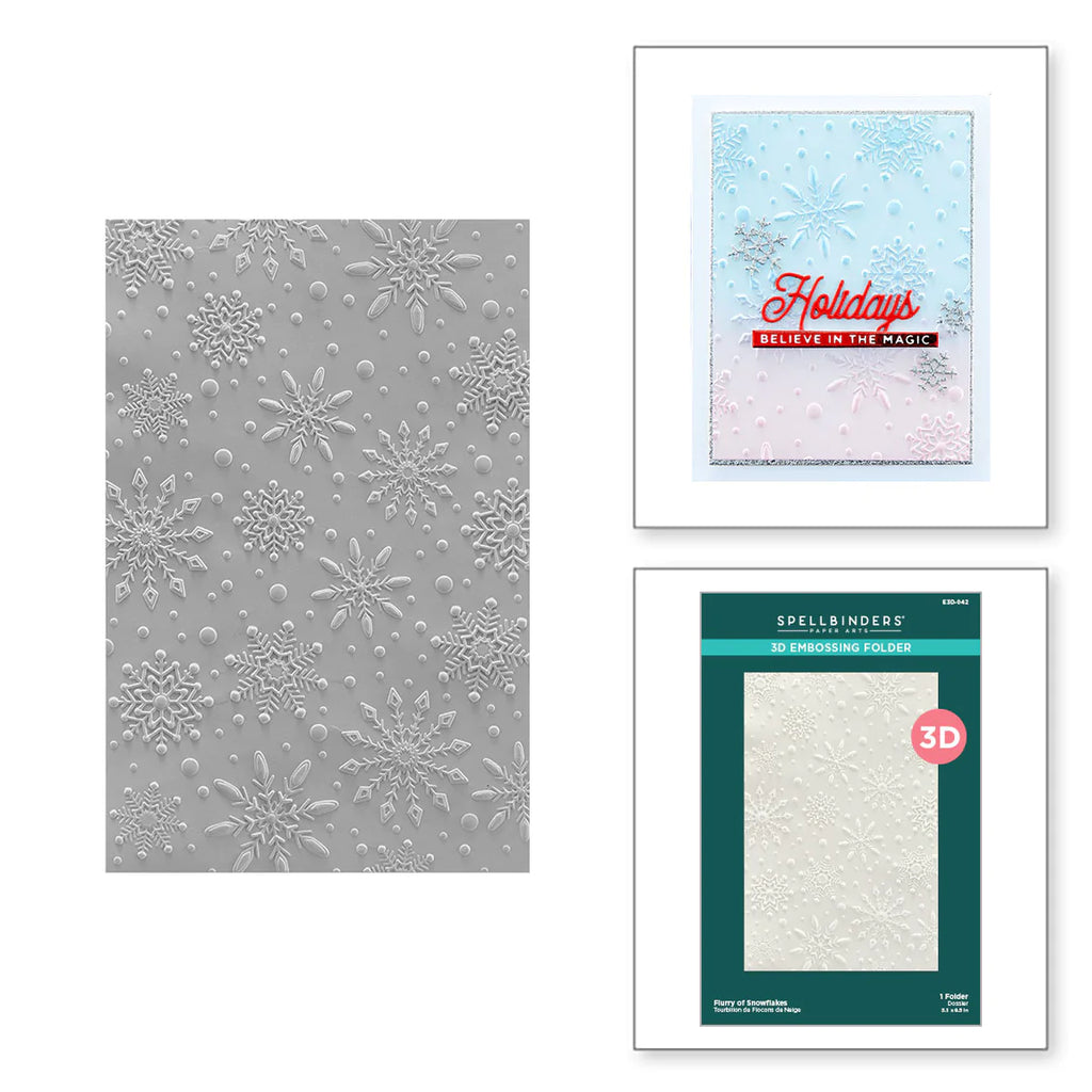 Spellbinders - Embossing Folder - Flurry of Snowflakes