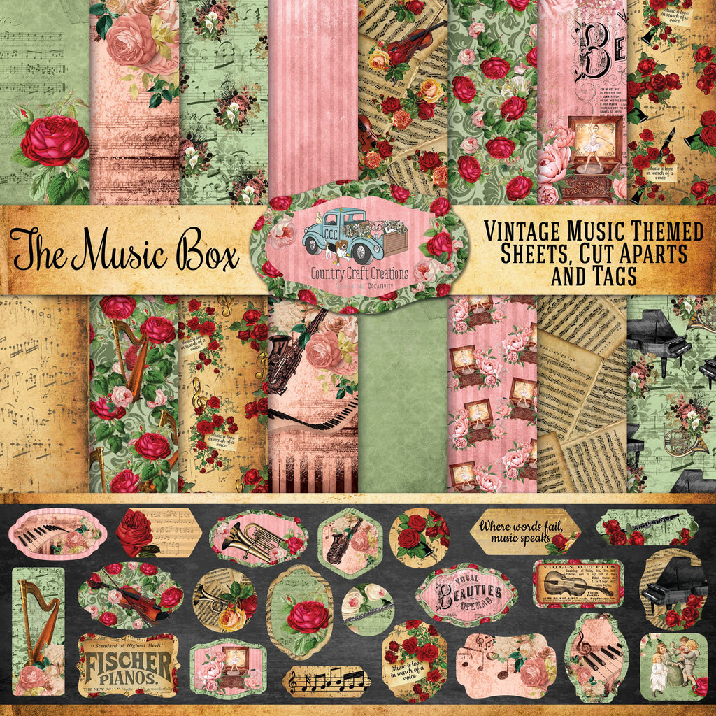 Country Craft Creations - The Music Box - 12x12 27 sheets with Die Cuts
