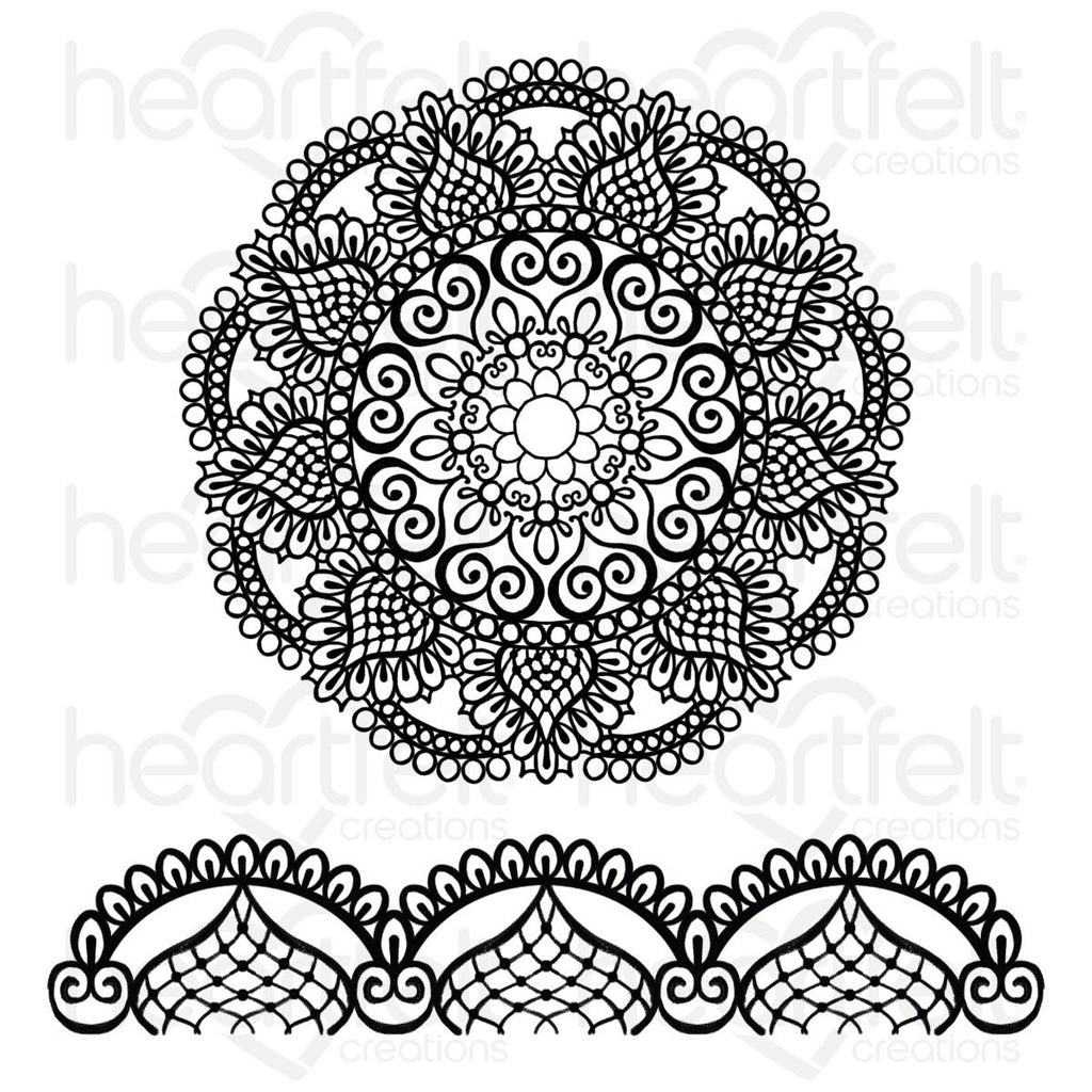 Heartfelt Creations - Elegant Mosaics Collection - Elegant Mosaics - Cling Stamp Set / 3977*