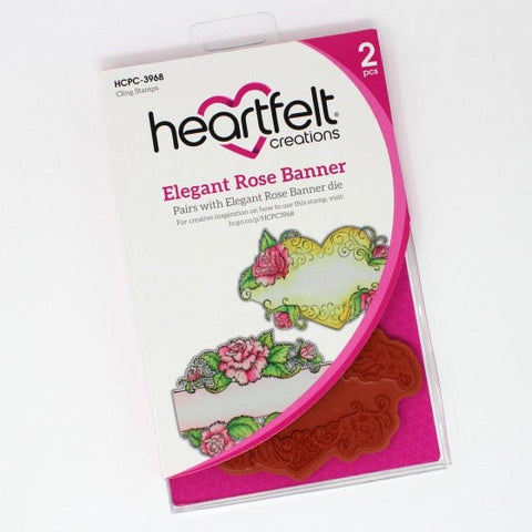 Heartfelt Creations - Floral Banners - Stamp Set - Elegant Rose Banner / 3968**