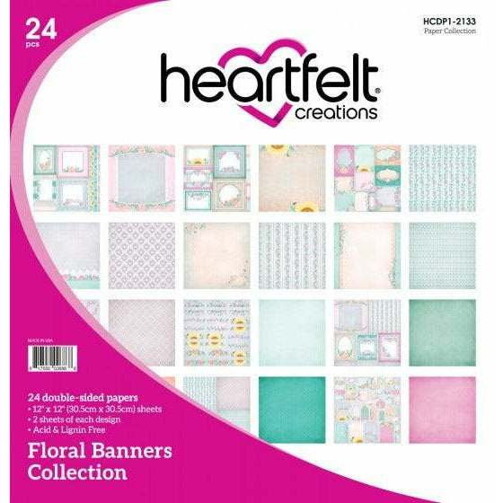 Heartfelt Creations - Floral Banners - 12x12 Paper Collection / 2133*