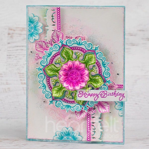 Heartfelt Creations - Elegant Mosaics Collection - Floral Mosaics Cling Stamp Set / 3978**