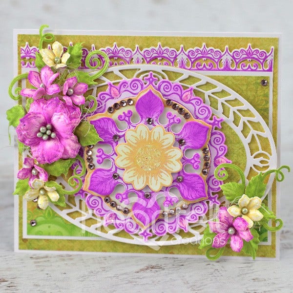 Heartfelt Creations - Elegant Mosaics Collection - Floral Mosaics Cling Stamp Set / 3978**