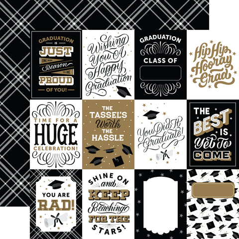 Echo Park - Graduation - 12x12 Single Sheet / 3x4 Journaling Cards