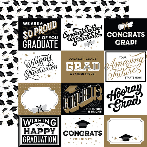 Echo Park - Graduation - 12x12 Single Sheet / 4x3 Journaling Cards