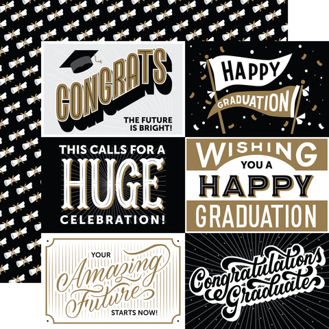 Echo Park - Graduation - 12x12 Single Sheet / 6x4 Journaling Cards