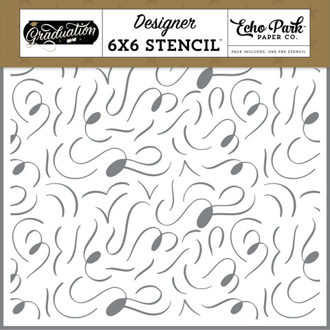 Echo Park - Graduation - 6x6 Stencil / Celebration Swirls