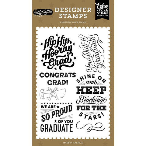 Echo Park - Graduation - 4x6 Stamp Set - You Did It