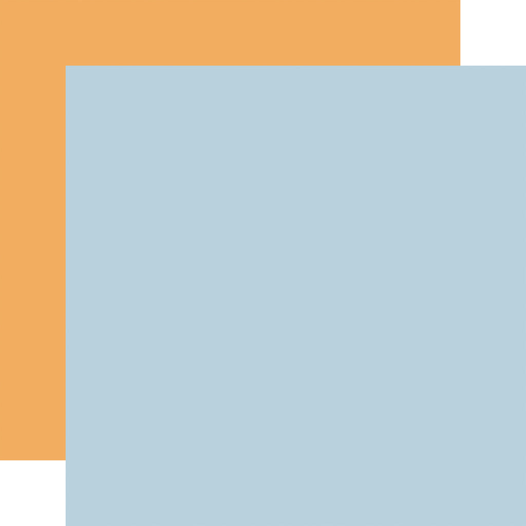 Echo Park - Here Comes The Sun - 12x12 Single Sheet - Coordinating Solids - Blue/Orange