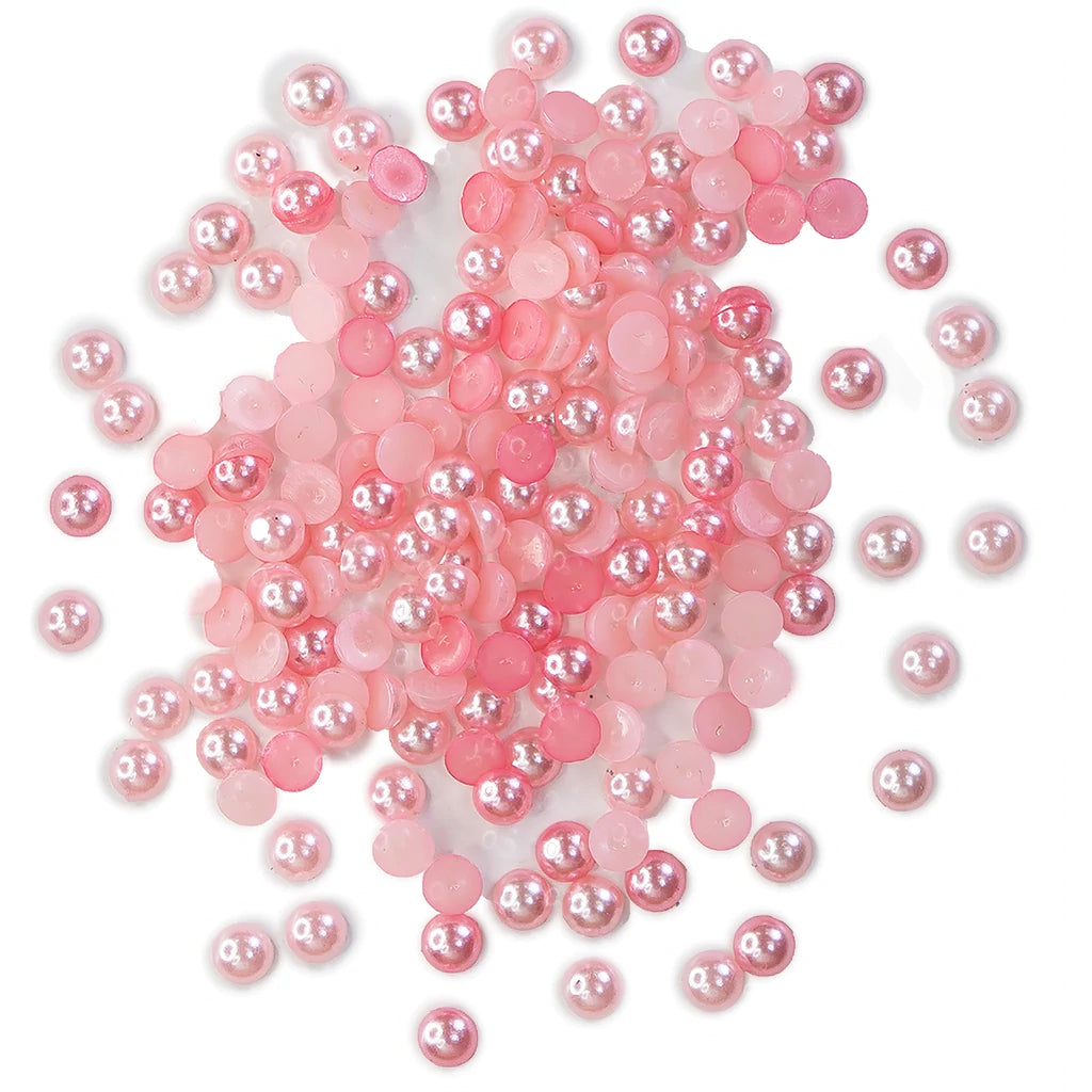 Buttons Galore & More - Shaker Embellishments - Half Pearlz - Pink Champagne / HPZ101