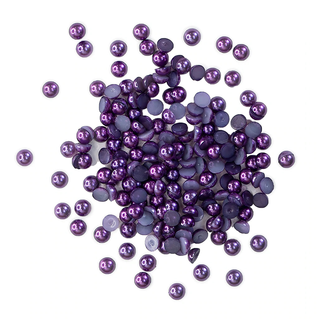 Buttons Galore & More - Shaker Embellishments - Half Pearlz - Purple / HPZ104