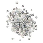 Buttons Galore & More - Shaker Embellishments - Half Pearlz - Silver / HPZ112