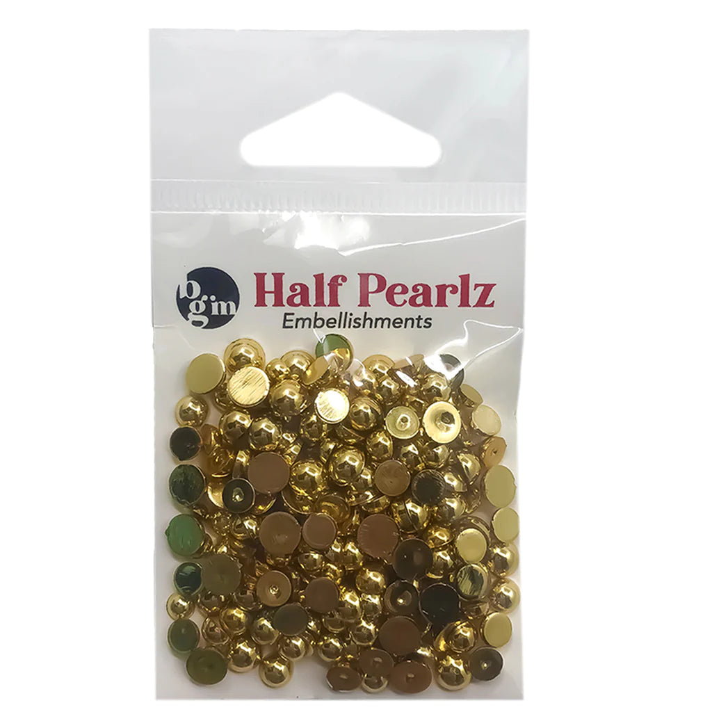 Buttons Galore & More - Shaker Embellishments - Half Pearlz - Golden Nugget / HPZ211