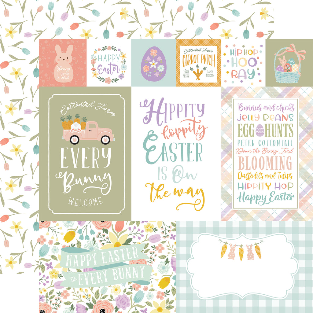 Echo Park - It's Easter Time - 12x12 Single Sheet / Multi Journaling Cards