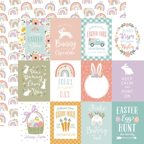 Echo Park - It's Easter Time - 12x12 Single Sheet / 3x4 Journaling Cards