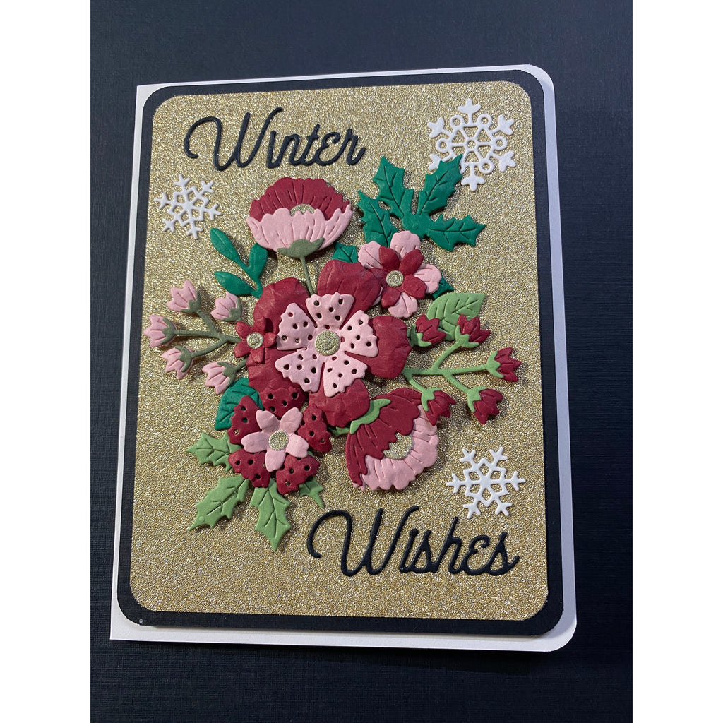 Spellbinders - Stamp - Winter Florals / 12 stamps