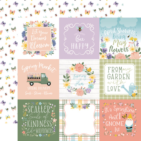 Echo Park - It's Spring Time - 12x12 Single Sheet / 4x4 Journaling Cards