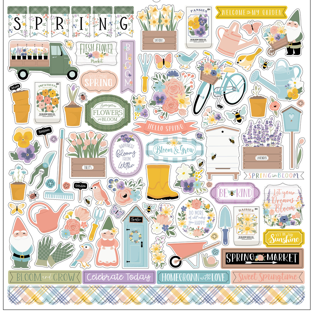 Echo Park - It's Spring Time - 12x12 Element Sticker Sheet