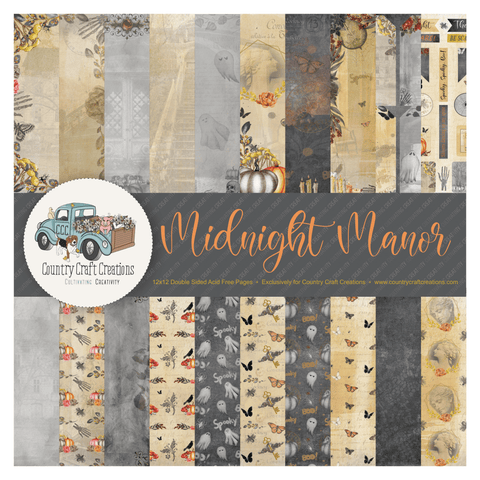 Country Craft Creations - Midnight Manor - 28 sheets of  8x8- Cotton Bristol
