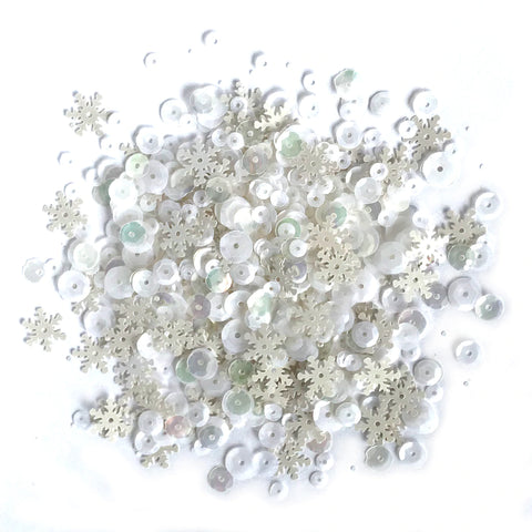 Buttons Galore & More - Shaker Embellishments - Sequins in Tins - Blizzard / LL327