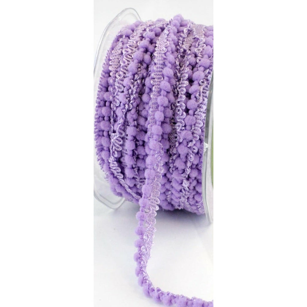 Ribbon - Mini Pom Pom - 3/8 Inch - Lavender