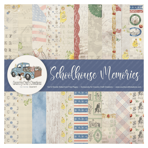 Country Craft Creations - Schoolhouse Memories - 28 sheets of  12x12- Cotton Bristol