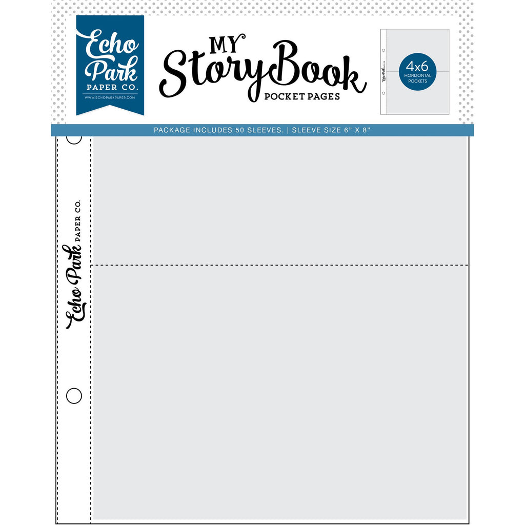 Echo Park - My Story Book Pocket Pages - 6x8 Pocket Pages - 4x6 Pockets / 50 Sheet Pack / MSBPP602Y