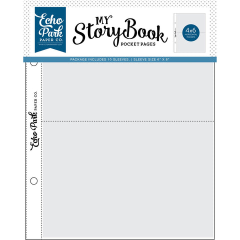 Echo Park - My Story Book Pocket Pages - 6x8 Pocket Page - 4x6 Pockets - 10 Sheet Pack / MSBPP602