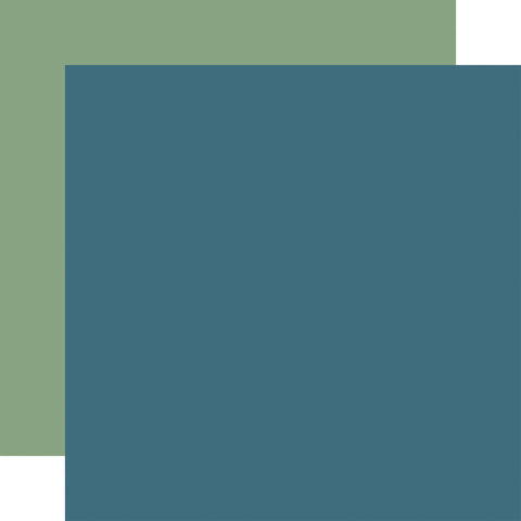 Echo Park - New Day - 12x12 Single Sheet - Coordinating Solids - Navy/Green