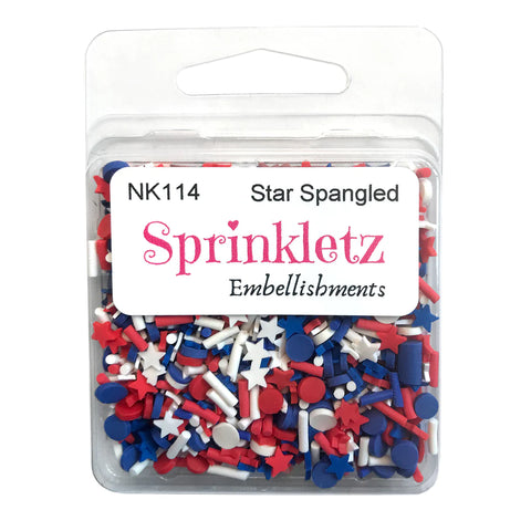 Buttons Galore & More - Shaker Embellishments - Sprinkletz - Star Spangled / NK114