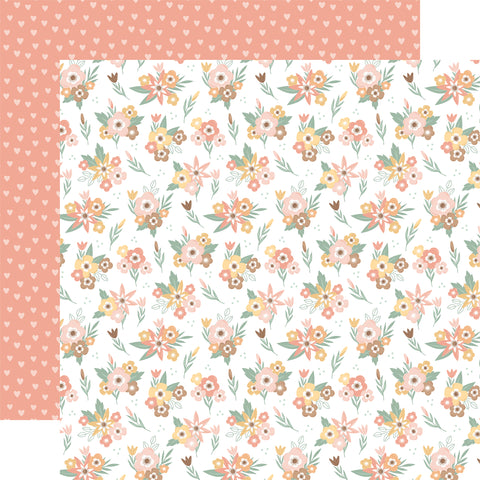 Echo Park - Our Baby Girl - 12x12 Single Sheet / Adorable Floral