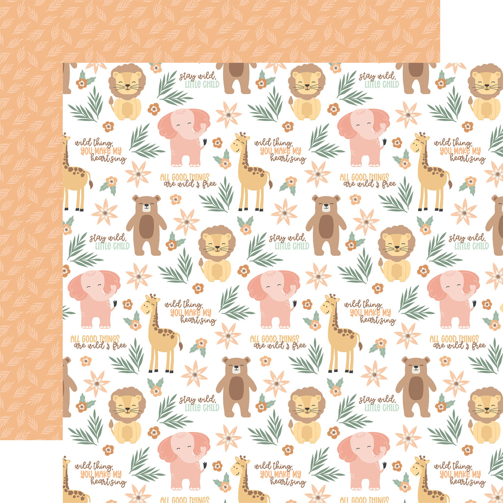 Echo Park - Our Baby Girl - 12x12 Single Sheet / Cuddly Creatures