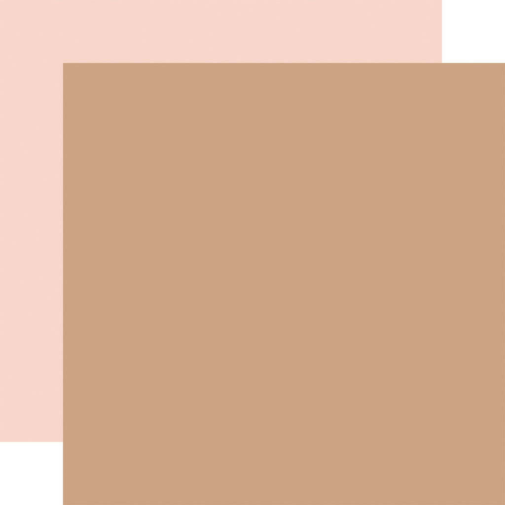 Echo Park - Our Baby Girl - 12x12 Single Sheet - Coordinating Solids - Tan / Lt Pink
