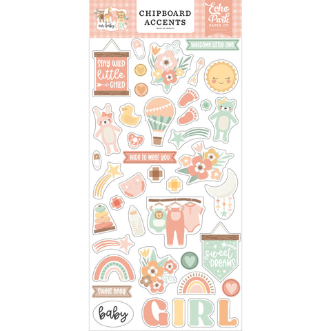 Echo Park - Our Baby Girl - 6x13 Chipboard - Accents