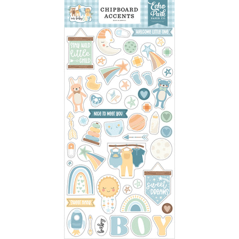 Echo Park - Our Baby Boy - 6x13 Chipboard - Accents