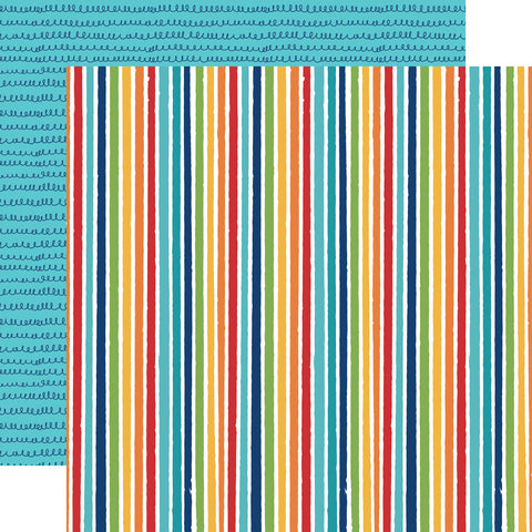 Echo Park - Pets - 12x12 Single Sheet / Bright Stripes